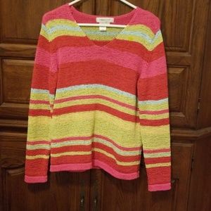 Multi-color tunic top (red,  yellow. green, pink)